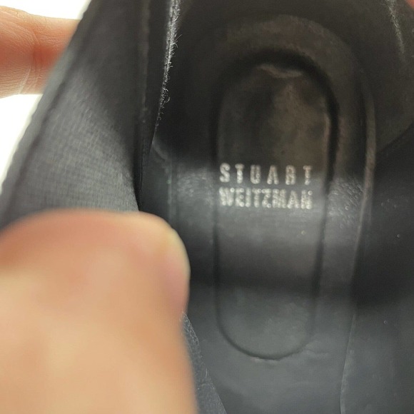 Stuart Weitzman Black Suede Platform Wedge Heel Ankle Boot Size 8 ½ - Picture 9 of 10